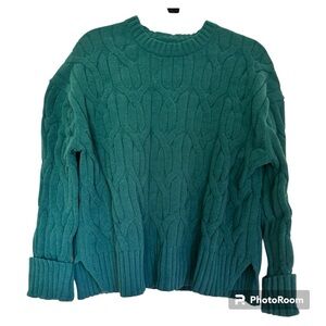 lululemon athletica Teal Cable Knit Sweater